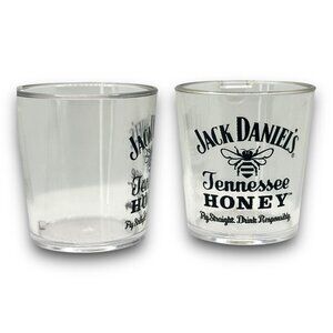 Rare Jack Danel's Tennessee Honey SideCar Shot Glasses (2) EUC Plastic Man Cave